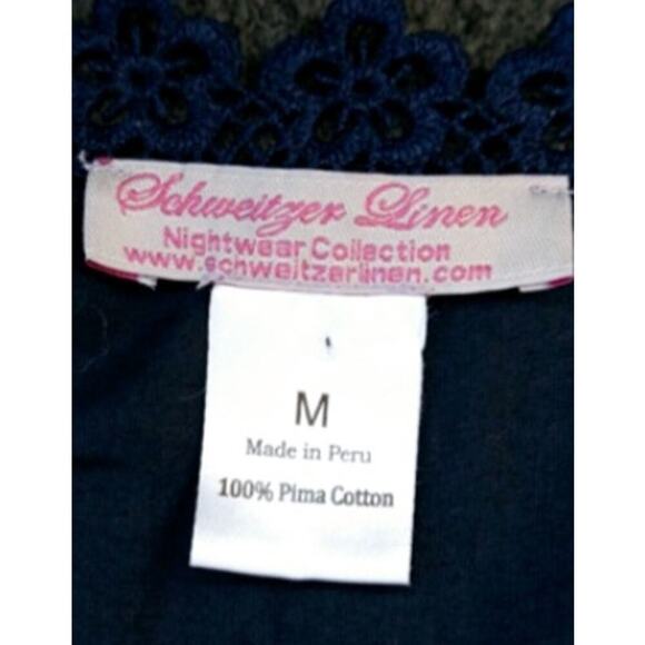 SCHWEITZER Linen Museeta Luxury Navy Blue, Size Medium, Nightgrown - Picture 5 of 6